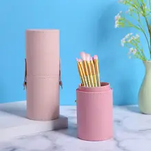 Из искусственной кожи кисти для макияжа держатель косметичка Чехол косметический контейнер для инструментов