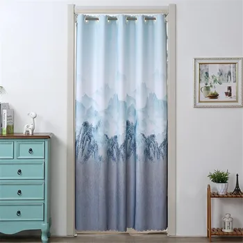 

Chines Stlye Landscape Painting Curtain Kitchen Screen Curtain Household Door Curtain Partition Home Bedroom Decorative Curtain
