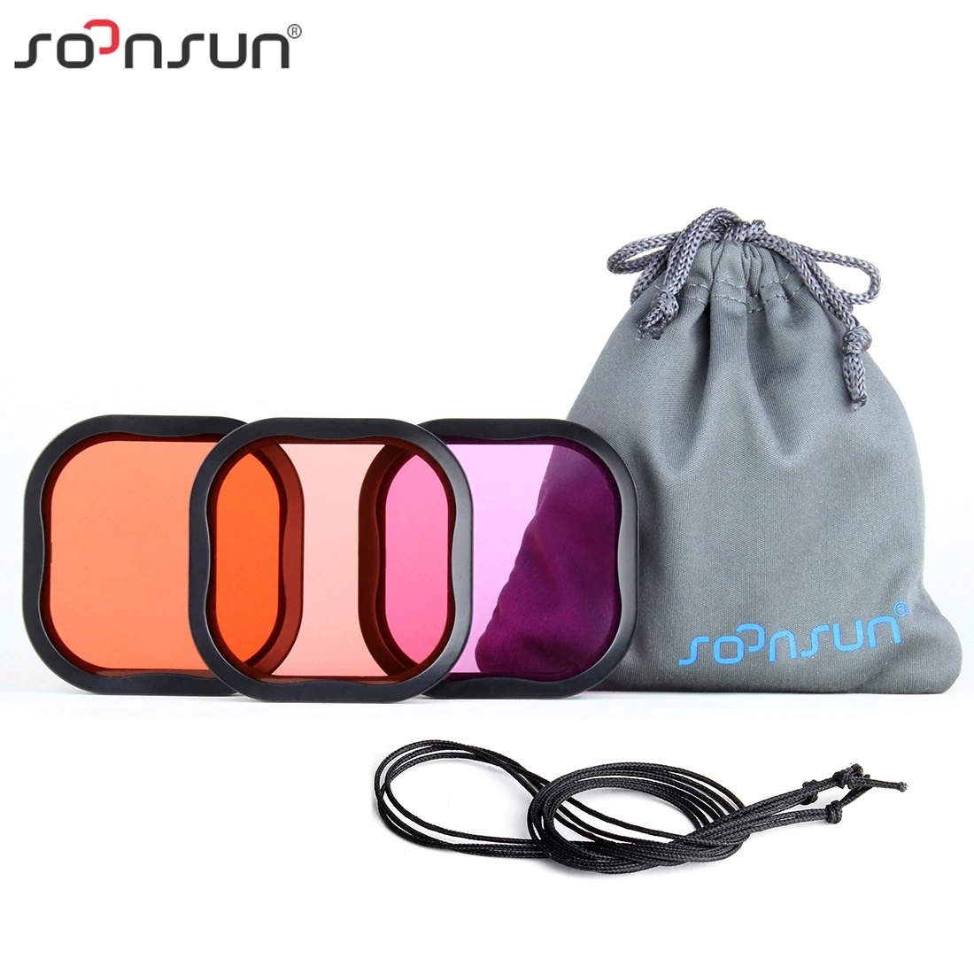 Soonsun Lens Filter Kit For Gopro Hero 10 9 8 Black Red Magenta Snorkel Diving Filter Waterproof