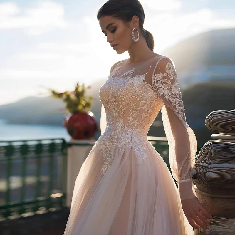 Сказочные свадебные платья шампанского трапециевидной формы 2020 Vestido De Noiva на