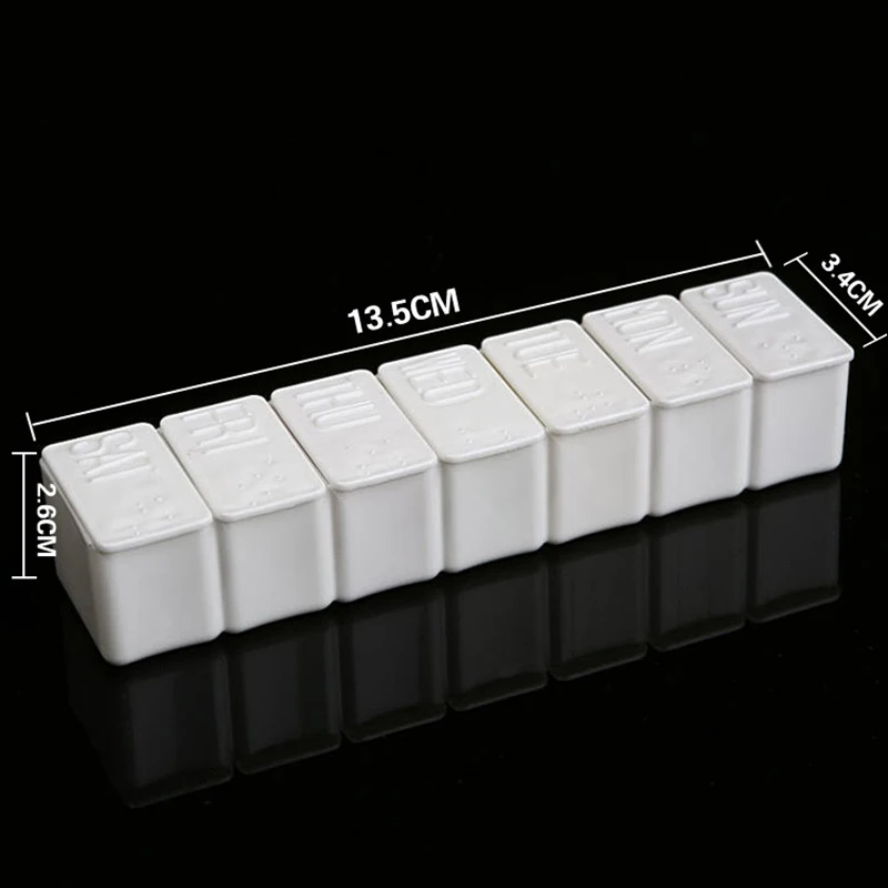 Длинный Полосатый Белый 7 дневный чехол для планшета контейнер таблеток