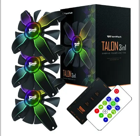 Чехол для компьютера darkflash Aigo, вентилятор RGB, регулируемый светодиодный вентилятор, скорость вращения 120 мм, тихий пульт дистанционного управления, синхронизирующий компьютер, охлаждающий вентилятор RGB - Цвет лезвия: 3 fan Controller