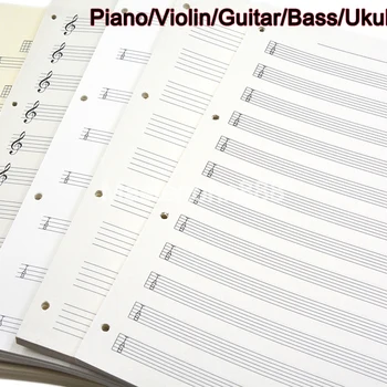 음악 피아노 직원 노트 바이올린 시트, 기타, 베이스, 우쿨렐레 직원 A4 파일 바인더 아카이브 홀더, 학생 음악 직원용 폴더