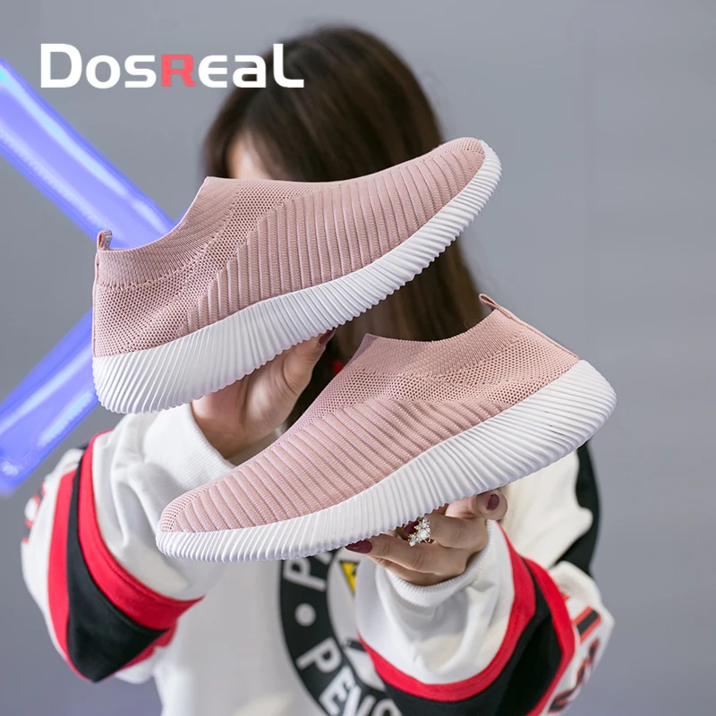 Dosreal Женские туфли-лодочки кроссовки модные носки Женская обувь без застежек