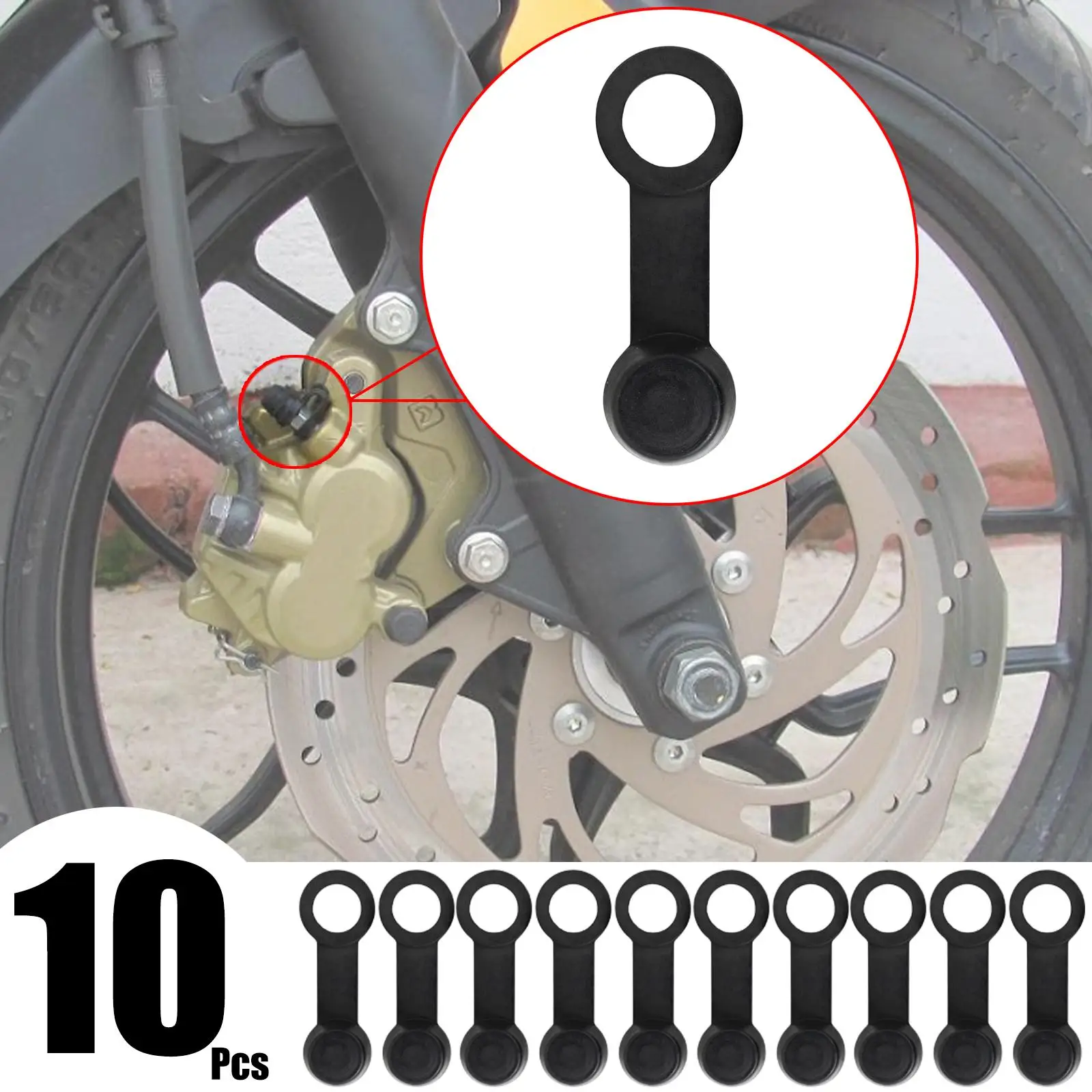 Brake Caliper Bleeder Screw Cap Pump Dust Cover 10 Pcs 8mm Rubber Dust Dustproof Motorcycle Car Automobile Protector Calipers brake dust covers brake bleeder screw caps