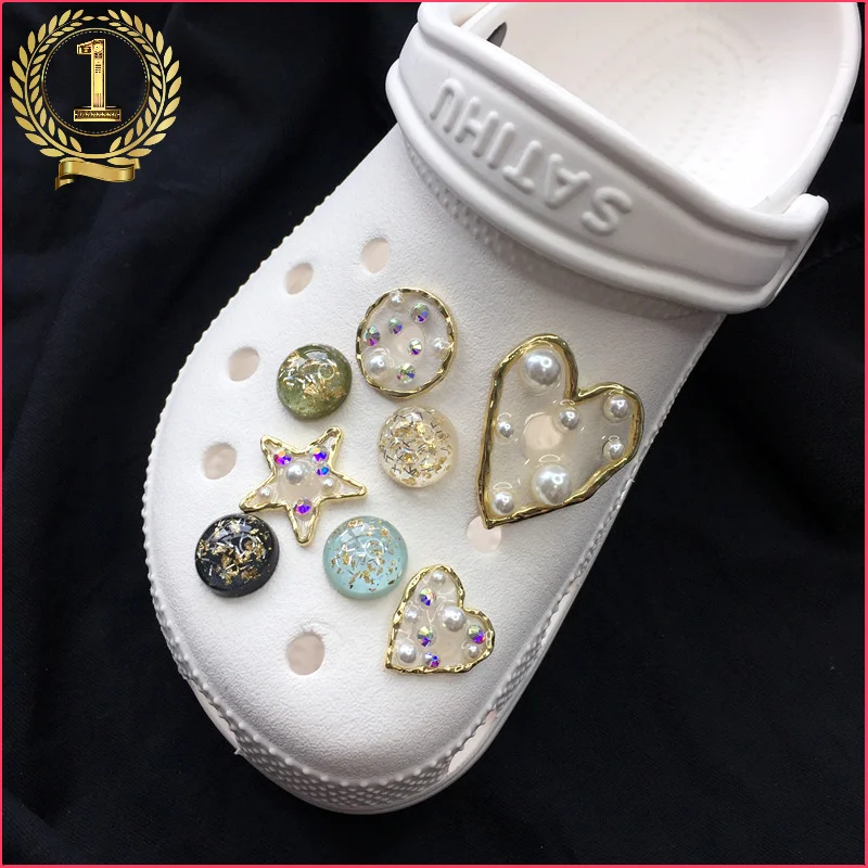 Shiny Colorful Gems Croc Charms Designer Bling Rhinestone Shoes