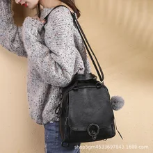 Рюкзак Для женщин 20185 стиль корейско-Стиль мягкая кожа универсальные простые тройной Применение рюкзак