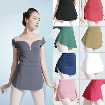 

2020 Ballet skirt dance dressWomen leotard skirt ballet dress Side split Sexy Practice skirt Ballerina
