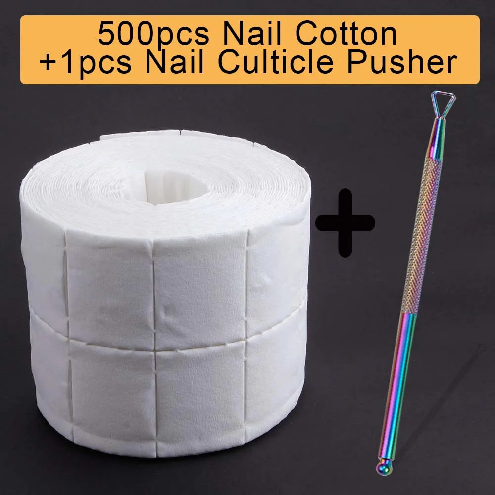 Nail Gel Polish Remover 300/500Pcs Lint-Free Napkins Wipes For Manicure 1Pcs Nail Remover Culticle Pusher Nails Cleaner Tools - Цвет: 500pcs Set 5