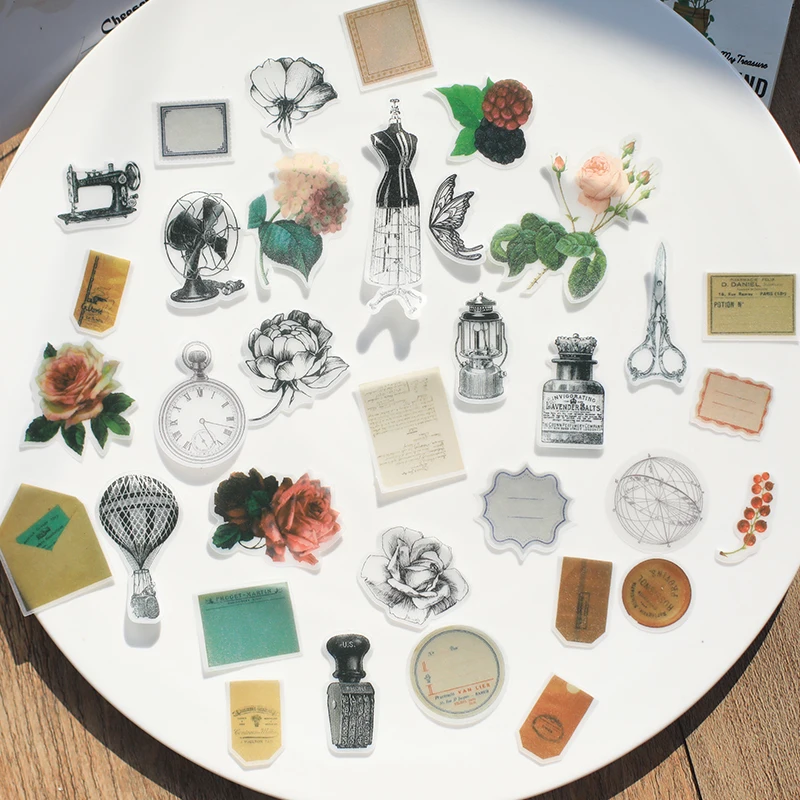86 Retro/Vellum Paper Stickers for Scrapbooking Happy Planner/Card Making/Journaling Project