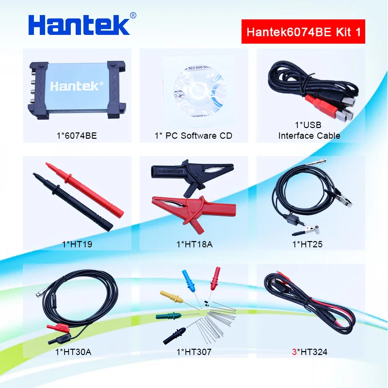 Осциллограф Hantek 6074BE (комплект I) стандартный оснащенный более 80 типами функций