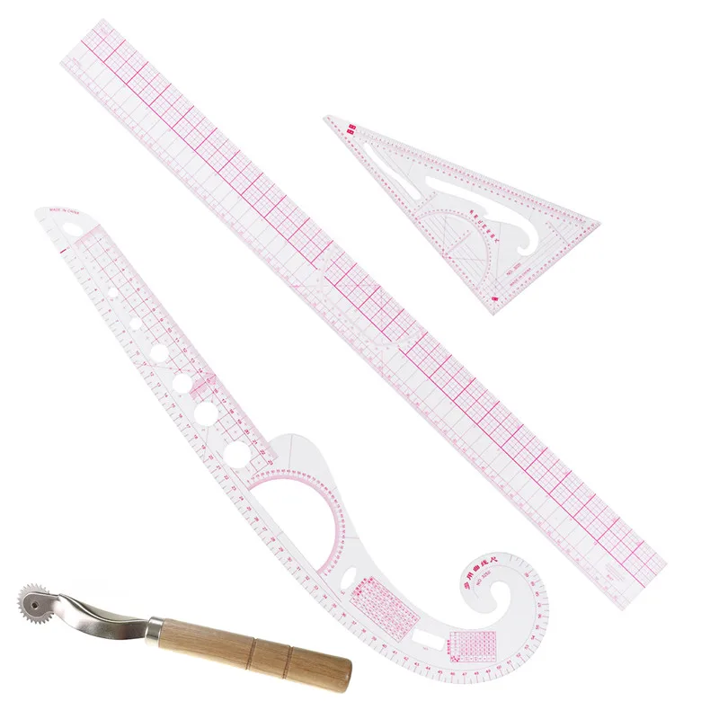 Style 1 Multi Function Looen Curve Ruler Drawing Line Straight Sewing Clothing Rulers Sleeve Arm Curve Cutting Ruler Button Comma Set - Цвет: Style 1