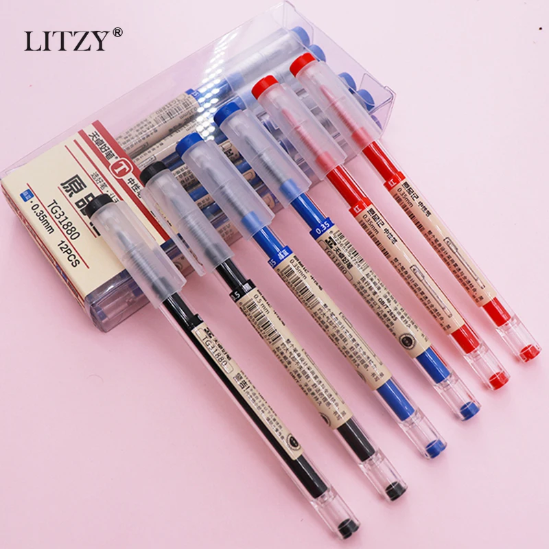 42Pcs/Lot 0.35mm Black/blue/Red Ink Gel Pens Set Refills Gel Ink Pen Sketch  Drawing School Office Stationery Student Writing Pen