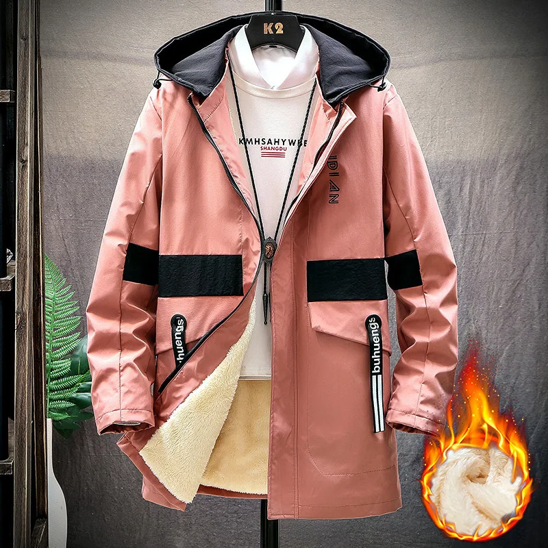 

Self Built Station Hot Selling plus Velvet Tooling Jacket Winter Style Mid-length Cotton Overcoat Thick Trench Coat Jr7705