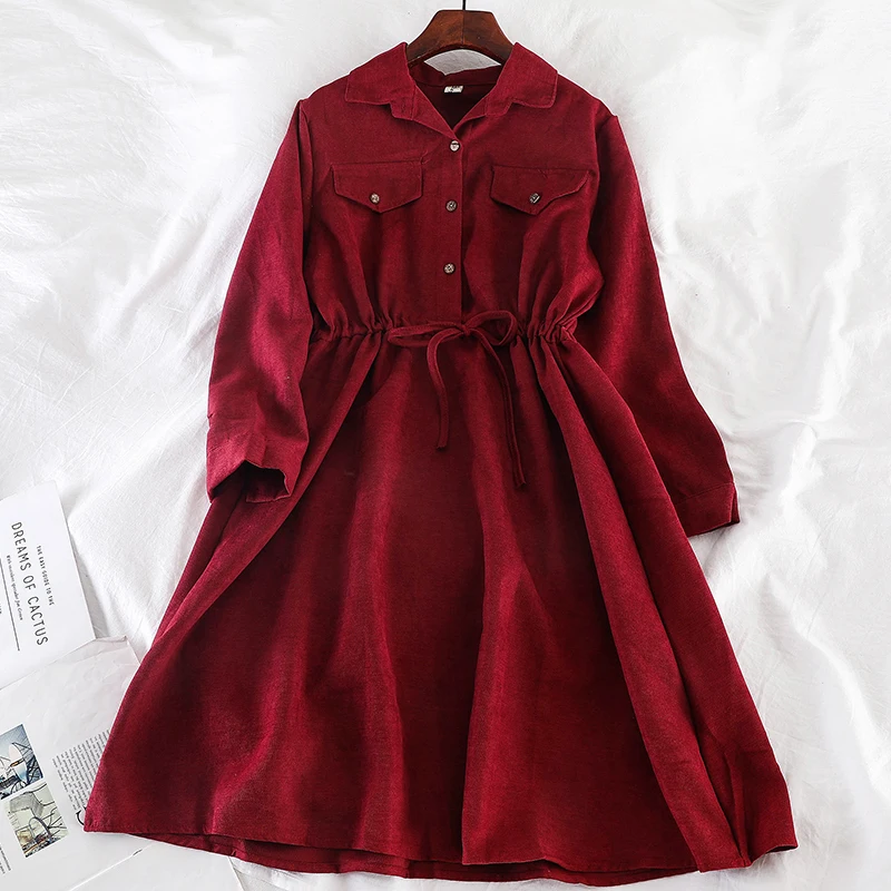 Women Dress Женское Плиссированное Бандажное платье с расклешенными рукавами и оборками винтажное эластичное тонкое карманное платье-пуловер Кардиган на пуговицах миди платье - Цвет: Women Dress