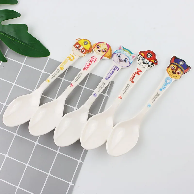 

Genuine paw patrol dog cartoon character tableware spoon fork set child toy high quality baby safety tableware boy girl