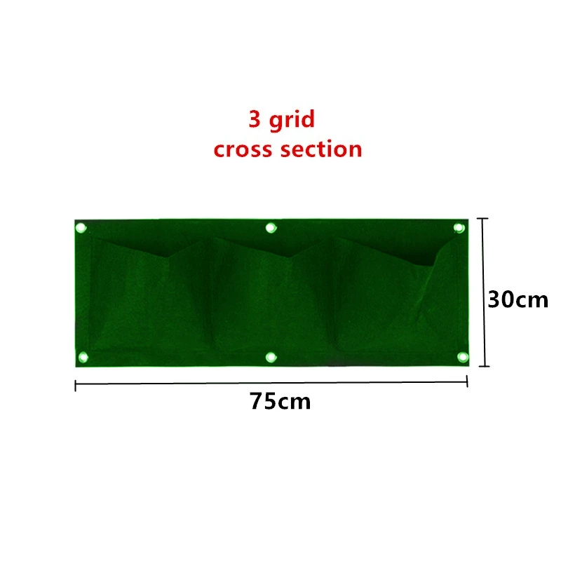 Карманный Детский горшок, зеленые сумки для выращивания растений, вертикальная садовая растительная сумка для гостиной, садовая сумка для рассады, Настенное подвесное кашпо, сумка для выращивания - Цвет: 3 green A
