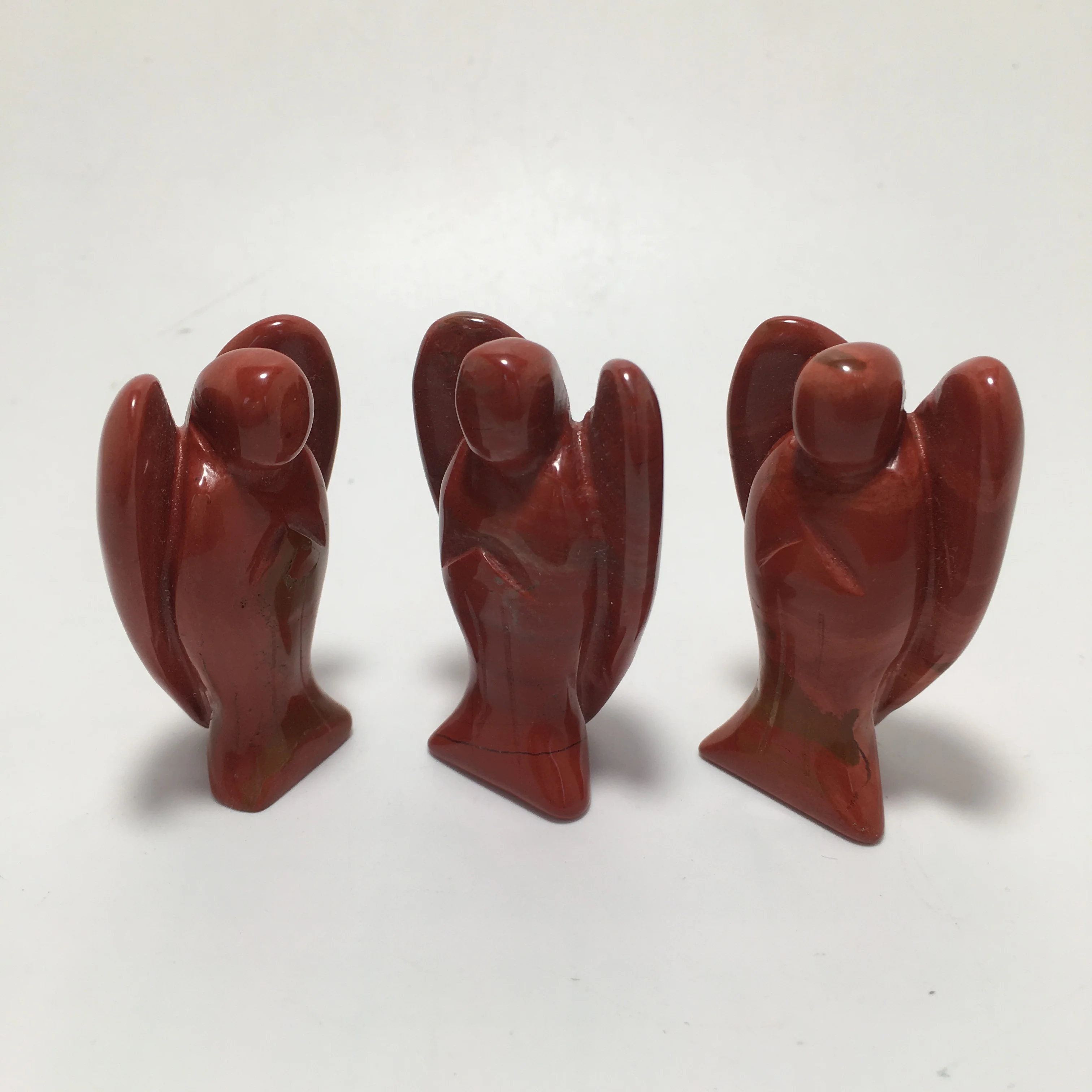 2 дюйма в форме ангела Натуральная красная яшма Кристалл исцеляющий рейки Камень