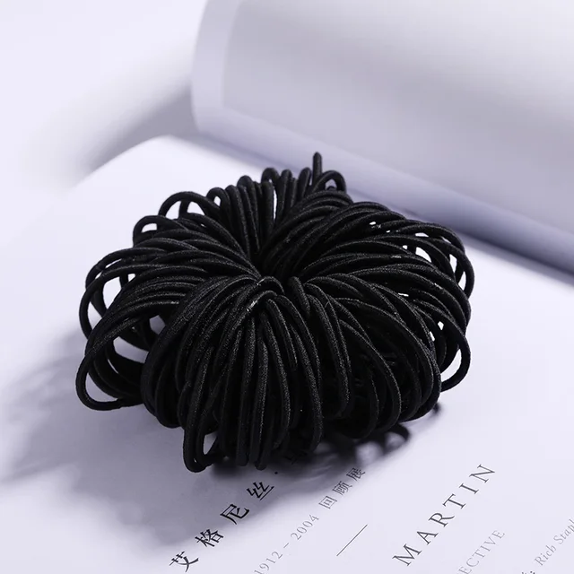 100/500pcs/Bag Girls Cute Colorful Basic Elastic Hair Bands Ponytail Holder Children Scrunchie Rubber Band Kids Hair Accessories 100pcs 17