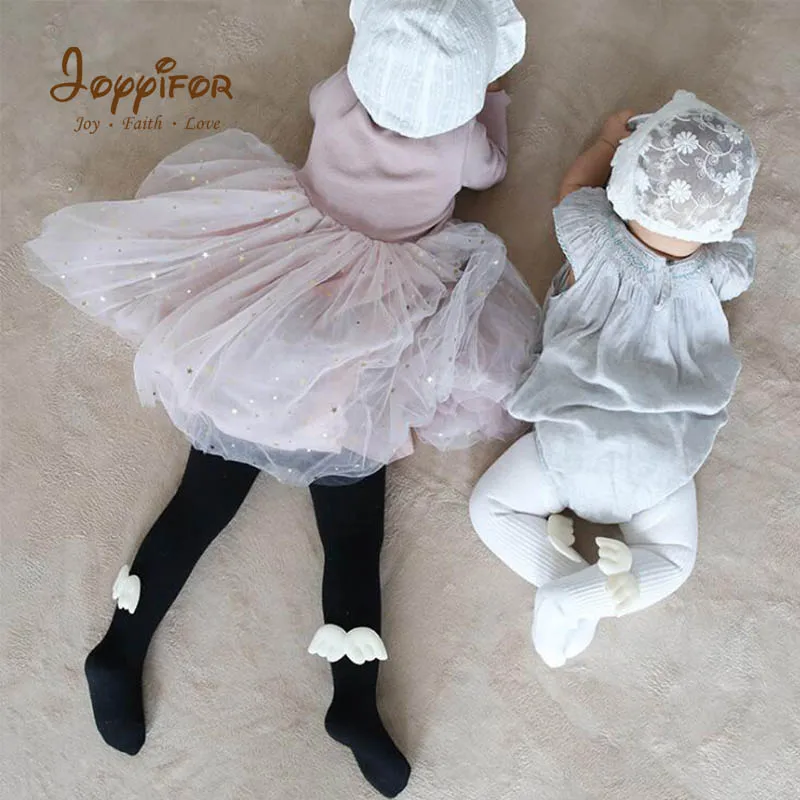 Joyyifor/зимние теплые мягкие хлопковые колготки для маленьких девочек; милые колготки принцессы с крыльями ангела для От 0 до 8 лет детей