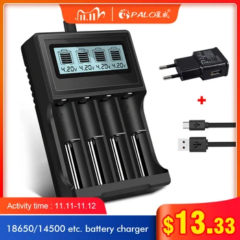 

PALO 3.7V 18650 16340 14500 18500 lithium Battery Charger USB smart charger for 18650 rechargeable battery charger
