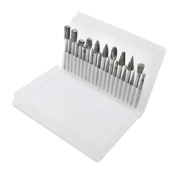 

20PCS 3*3/6mm Small Grinding Wheel W/handle Placement Rotary Burr Drill Bit Set HRC70 Tungsten Carbide DIY Carving Tool Cutter