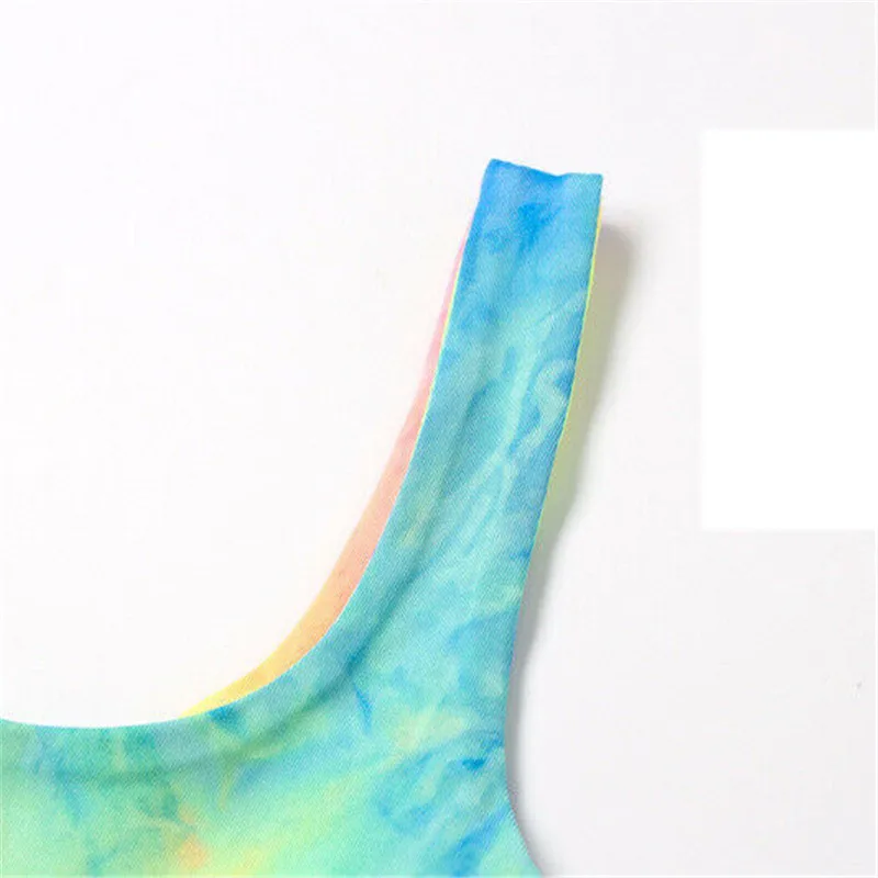 Модные топы на одно плечо с принтом Tie Dye, сексуальные короткие топы, модные летние топы без рукавов, праздничные топы, жилет, одежда для клуба, уличная одежда