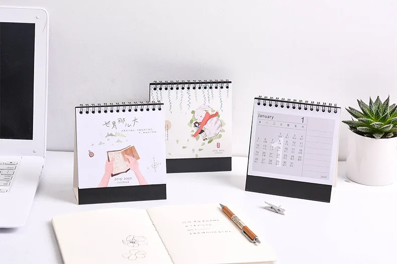 Cute Unicorn Flower Plant Series Desk Calendar Mini Table Calendars DIY Agenda Organizer.07~.12