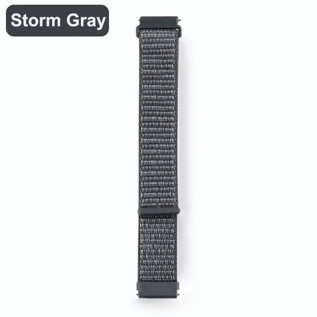 storm gray Новая нейлоновая петля для Xiaomi Huami Amazfit bip/Stratos/Pace 22 20 мм наручный ремешок для Amazfit GTR 47 мм 42 мм браслет для samsung Galaxy Watch 46 мм 42 мм для samsung gear S3 ремешок - Цвет ремешка: storm gray