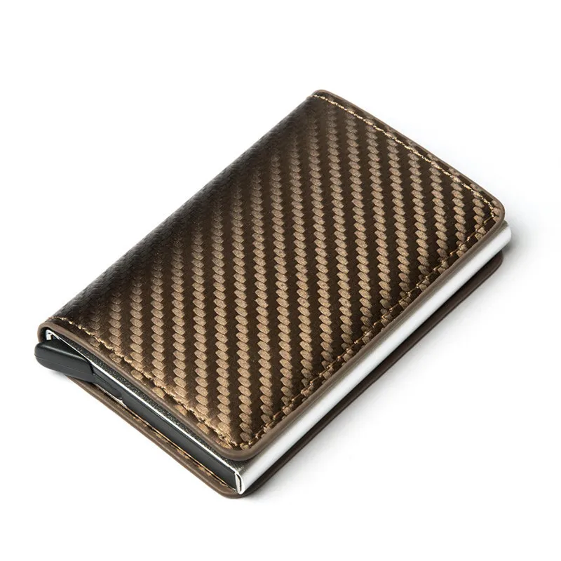 New Carbon Fiber Card Holder Wallets Men Brand Rfid Black Magic Trifold Leather Slim Mini Wallet Small Money Bag Male Purses
