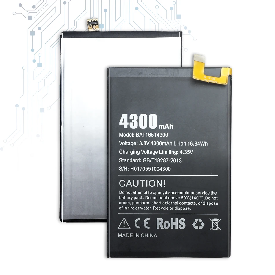 Аккумулятор мобильного телефона Для Doogee Y6 Max Y6Max сменный аккумулятор 4300mAh BAT16514300