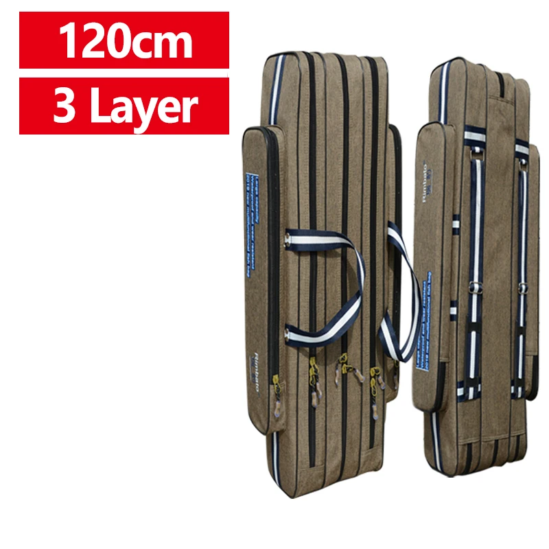3 Layer 120 cm Палатки для зимней рыбалки сумка для удочек 2/3/4 Слои 80/120 см рыбалка рюкзак нейлона Водонепроницаемый Портативный многофункциональный дорожная сумка Sac de pêche XA191G - Цвет: 3 Layer 120 cm