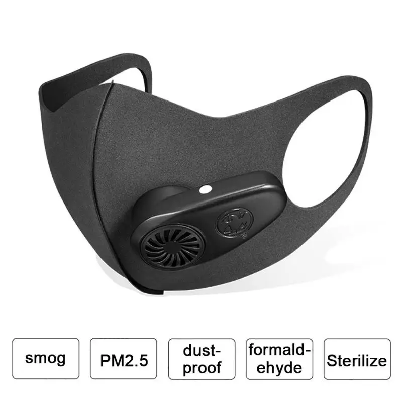 

Electric Mask Silicone Cycling Sports Mask Breathing Mask Anti-fog Anti-formaldehyde 99.98% Efficient Electric Respirator Mask
