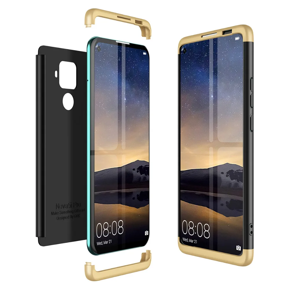 3 в 1 360 Полный корпус крышка Роскошные, жесткие, ПК чехол для huawei mate 30 lite чехол анти-падение противоударный чехол для huawei mate 30 lite