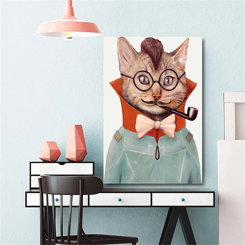 60x80cm Nordic Wall Art Prints Animals Dog Cat Fox Hedgehog Pet Posters Canvas Painting By Numbers for Living/Study Room Decor 60x80cm Nordic Wall Art Prints Animals Dog Cat Fox Hedgehog Pet Posters Canvas Painting By Numbers for Living/Study Room Decor