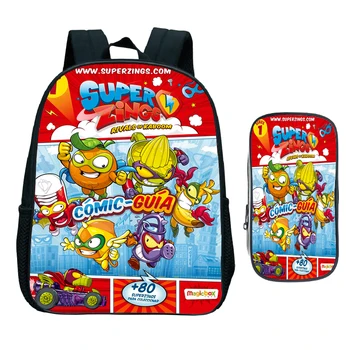 

Children Super Zings Kindergarten Backpack Kids Superzings Primary School Bag Toddler Bookbag Gift(2pcs Set/Rucksack+Pen Bag)