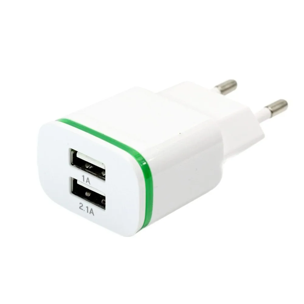 2 Порты и разъёмы USB Зарядное устройство Универсальное зарядное устройство 5V 2.1A стены Портативный штепсельная вилка европейского стандарта Зарядное устройство для iPhone и Android