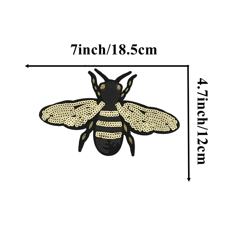 2 шт./компл. золото нашивки пчела железа на патчи для одежды куртка сделай сам аксессуар декоративная аппликация насекомых с принтом в виде медоносной пчелы нашивки с блестками