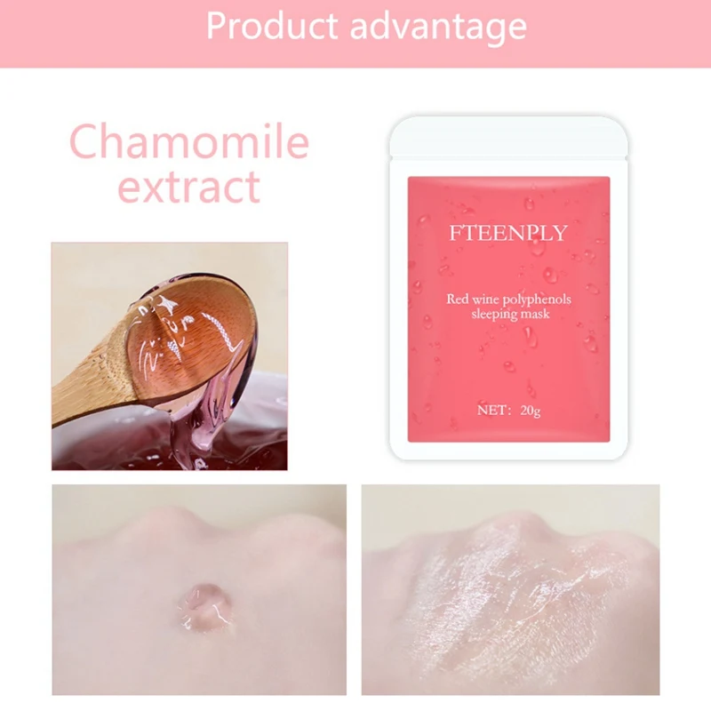 Red Wine Sleep Mask Essence Moisturizing Oil-control Firming Skin No-clean Mask Improve Skin Dark Rough Brighten Complexion