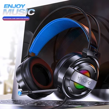 

Professional Gaming Headset 7.1 Sound Track Colorful LED Light With Mic Double 3.5mm Interface Wired Earphone For Gamer