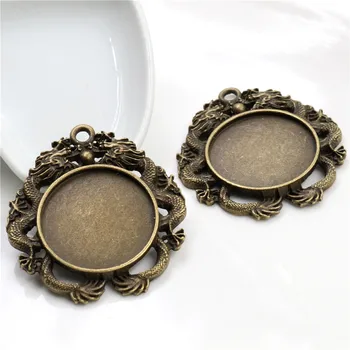 

5pcs 30mm Inner Size Antique Bronze Classic Style Cabochon Base Setting Charms Pendant (B6-21)