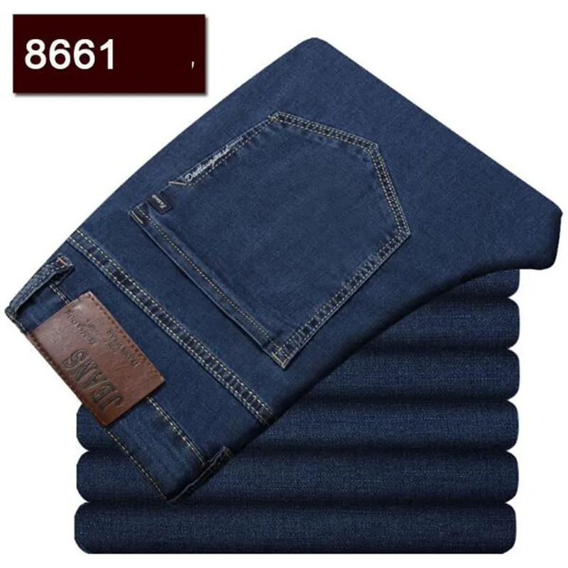 Oversized Jeans Mens Baggy Jeans Plus Size Black Jeans Men 200KG Elastic Denim Jeans Male Trousers Mens Wide Let Jeans Blue