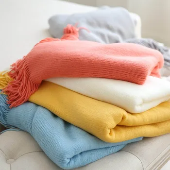 

Knitted Blanket For Sofa Decorative Throw Blankets With Tassel For Bed Table Runner Summer Air Conditioning Cover Bedspread
