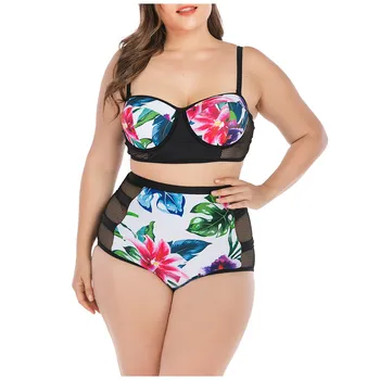

Flower Print Push Up Bikini 2020 Women Wimsuits Brazilian Cut Bottom Bikini Set Bathing Suits maillot de bain femme Swimwear