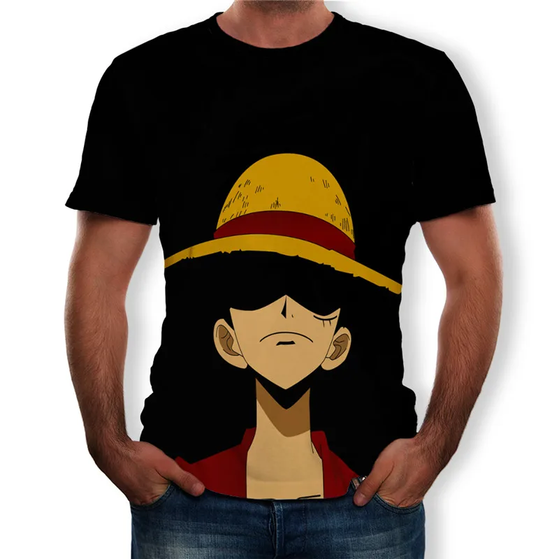 

2019 One Piece 3DT-Shirt Luffy Straw Hat Japanese Anime funny T Shirts MEN WOMEN O-neck Black SHORT SLEEVE T-shirt