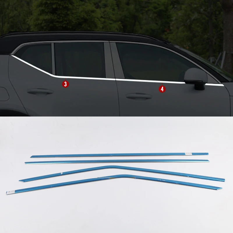 

For Volvo XC40 2018-2020 Window Lower Sill cover Trim Stainless Steel Car Window Trim Strips Outer Decoration Refit 8pcs