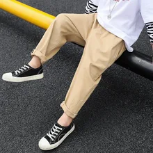 Хлопковые брюки для мальчиков осенние брюки весенняя одежда Новинка года, стильные повседневные модные детские хлопковые брюки для мальчиков