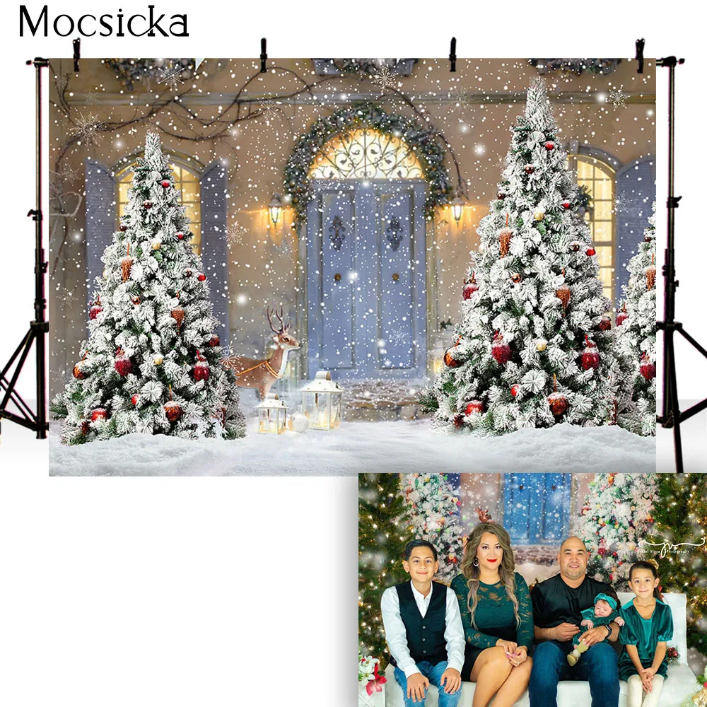Árvore de Natal Escadas Fotografia Backdrops Piso de Madeira Lareira Retrato Vinil Fundo Fotográfico Photocall Photo Studio - Image 6