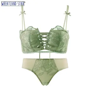 

WHEATLAND STAR Two Colors Push Up Wirefree Bra And Brief Set Women Lingerie Three Hook-and-eye Women's Underwear & Sleepwears