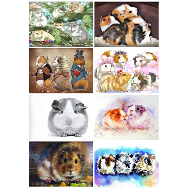 5D Diy Diamond Art Painting Cute Guinea Pigs Diamond Painting Kits